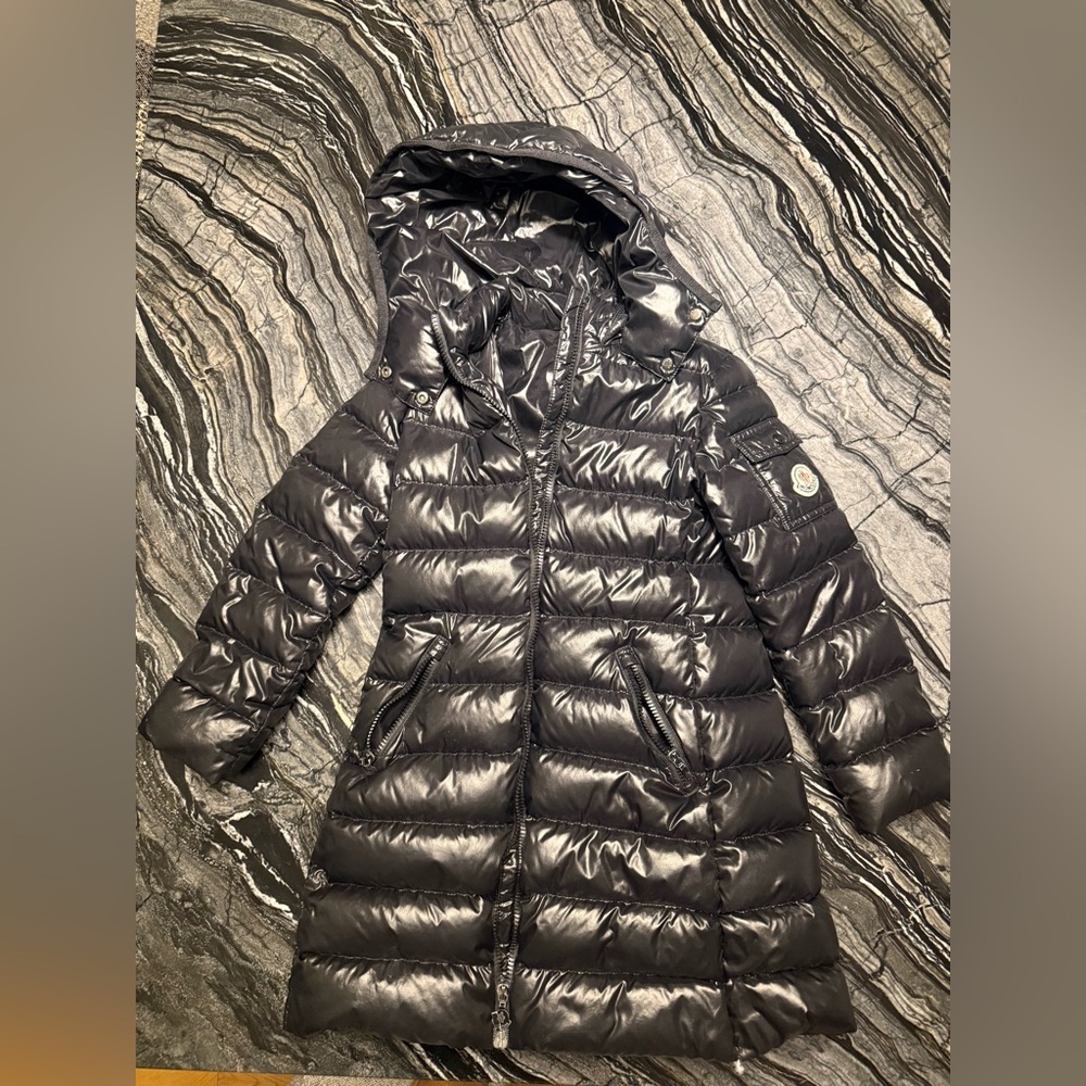 Moncler long Shiny Black Puffer Jacket
